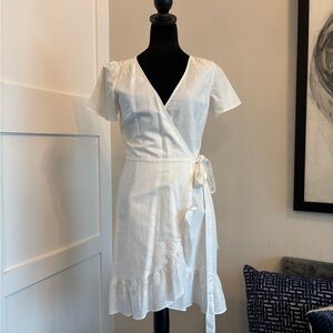 GAP White Mini Wrap Dress